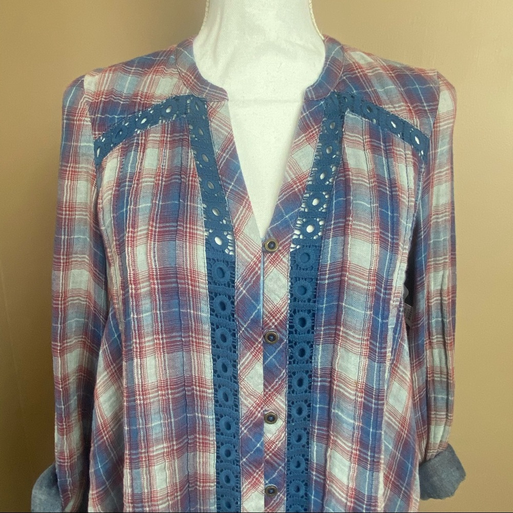 New Anthropologie Holding Horses Abita Western Plaid Shirt Dress XS - Picture 10 of 13